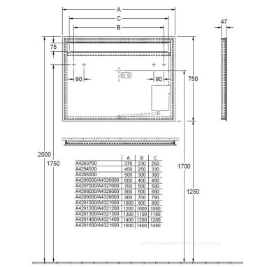 VILLEROY&BOCH Зеркало с LED подсветкой More to see (A4291200)